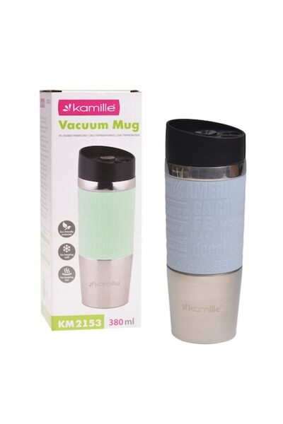 Kamille Cană termică KM-2153, izolație termică, antiderapantă, 380 ml, multicoloră