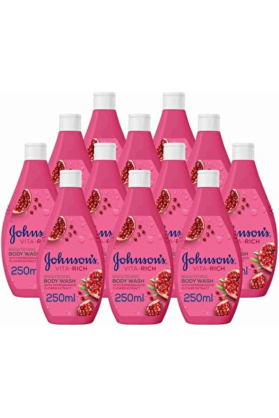 Johnson & Johnson غسول الجسم فيتا ريتش المفتح - برائحة زهرة الرمان (12×250 مل)