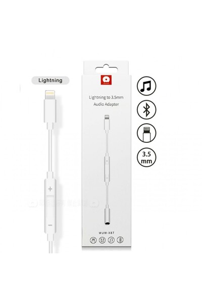 Flippy Adaptor Lightning la Jack de 3,5 mm WUW-X87, Alb