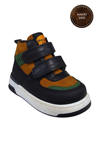 şenler bebe world kids Children-Baby Boots Genuine Leather Orthopedic Sole Stylish Comfortable