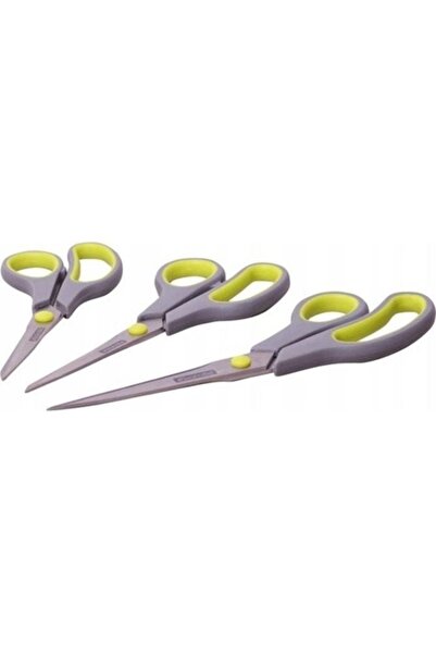 Kamille set de 3 foarfece din oțel inoxidabil (14, 17, 21,5 cm) - Gri