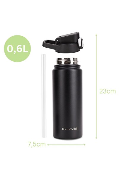 Kamille 600 ml Stainless Steel Thermos Bottle, 100% Leak-Proof, Portable