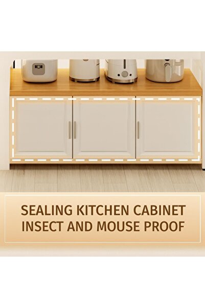 KEKE Kitchen Storage Island with Wine Rack, Coffee Bar and Microwave Shelf for Home and Dining