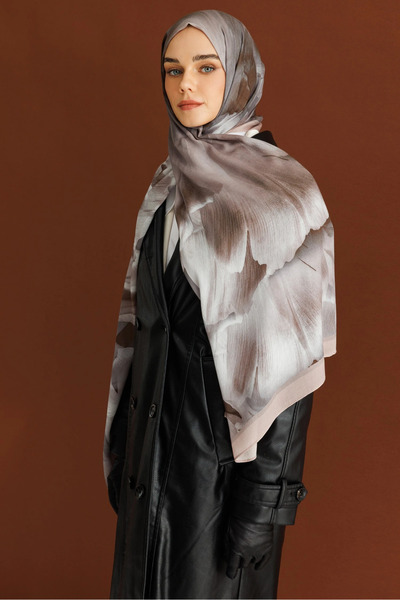 Mooncorn Σάλι Ramie με σχέδιο βιζόν Fleur