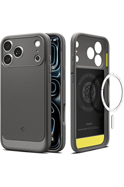 Spigen Rugged Armor MagFit designed for iPhone 17 Pro MAX case (2025) [MagSafe compatible] - Gray