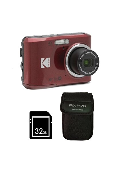 Kodak PixPro FZ45 Camera Pack, 16 MP, 4x Optical Zoom, Full HD 1080p, Burgundy