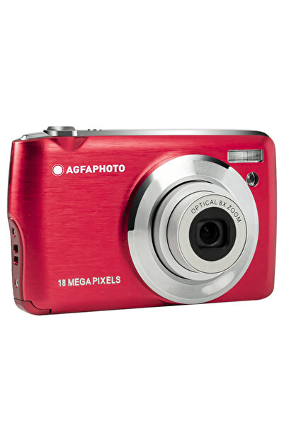 AgfaPhoto DC8200 18MP Digital Camera, includes 16 GB SD card and case, Red