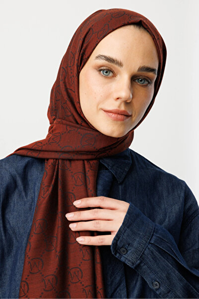 Mooncorn Red Brown Wool Silk Shawl