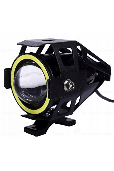 BZRSH Proiector LED pentru motocicletă, ATV, Off Road cu angel eye, 2 fascicu...