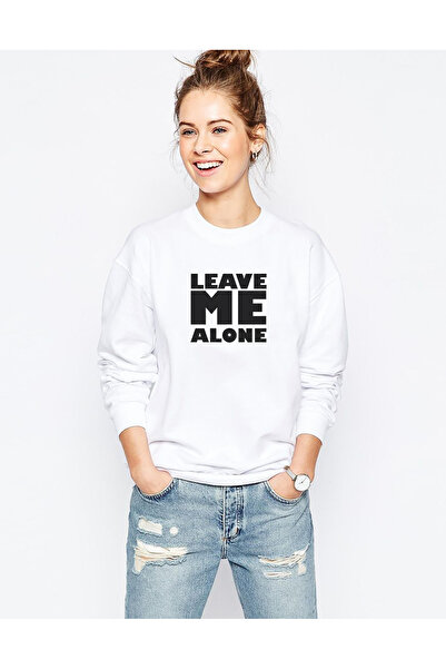 QIVI Loading Beer Printed White Women's Knitted Sweatshirt Long Sleeve