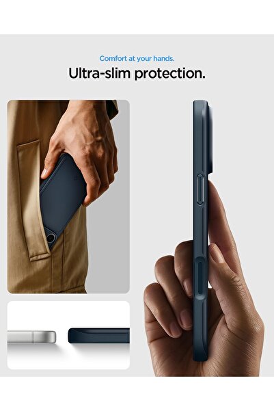 Spigen Thin Fit MagFit designed for iPhone 17 Pro Max case cover [MagSafe compatible] - Metal Slate