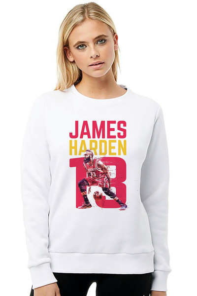QIVI سويت شيرت جيمس هاردن لاعب كرة السلة الرياضي مطبوع للسيدات باللون الأبيض ...