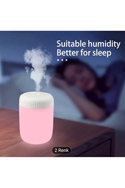 Alvin Renkli Işıklı Hava Nemlendirici – Sessiz Usb Aroma Difüzör – Gece Lambalı Mini Buhar Makinesi