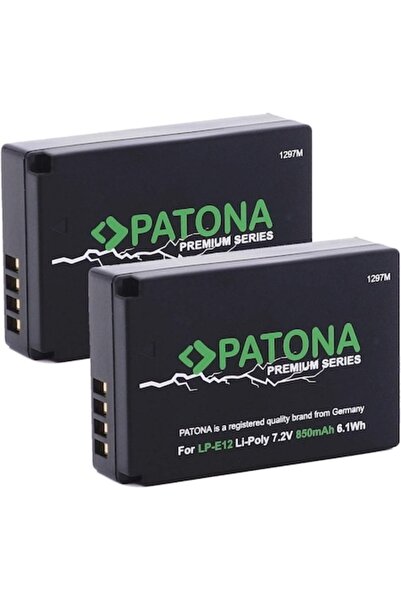 Patona Pachet de 2 baterii premium pentru Canon LP-E12 (LPE12)