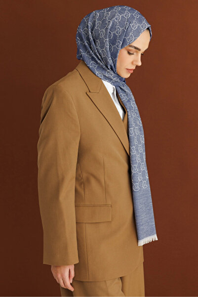 Mooncorn Μπλε του ουρανού μάλλινο μεταξωτό σάλι