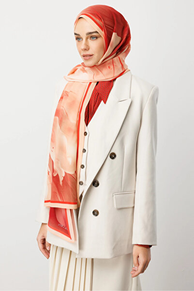 Mooncorn Salmon Pure Pattern Hebei Silk Shawl