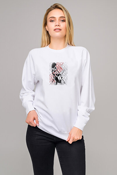 QIVI Led Zeppelin t Jimmy Page Metal Printed White Women's Knitted Sweatshirt...