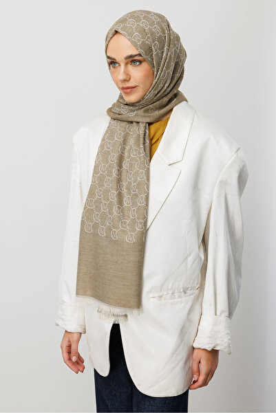 Mooncorn Μαλακό μαλλί χακί μεταξωτό σάλι