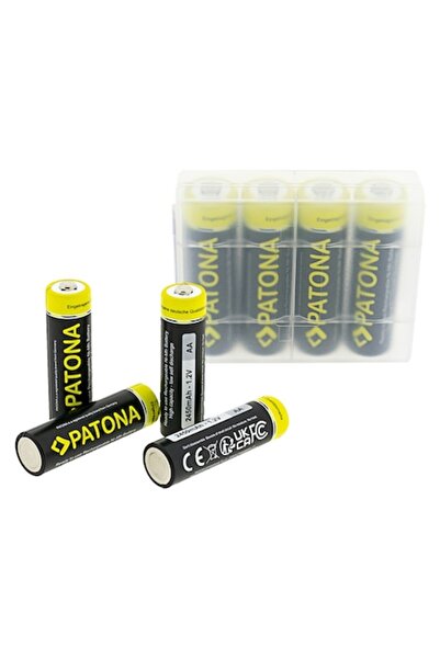 Patona Set de 4 baterii reîncărcabile AA, 2450 mAh, autodescărcare redusă, ga...