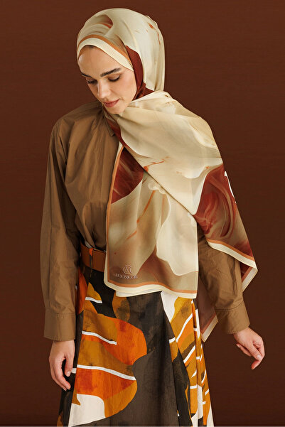 Mooncorn Cream Pure Pattern Hebei Silk Shawl