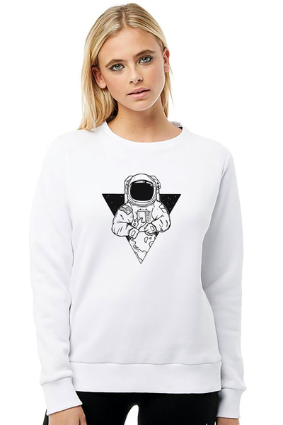 QIVI سترة رياضية محبوكة للنساء من Astronaut World's Nail Has Come Out مطبوع ب...