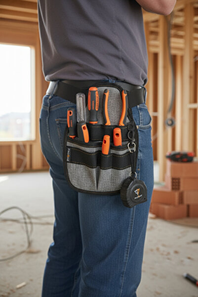 Probag Waist Type Electrician Tool Pouch |   6 Compartments |   Water Resistant |   Key/Tool Hanger