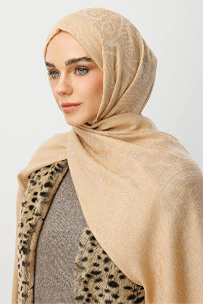 Mooncorn Mustard Rumi Pattern Wool Cashmere Shawl