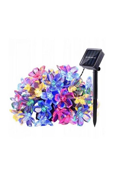 BZRSH Ghirlandă luminoasă solară de grădină cu model flori de cireș, 50 LED-u...