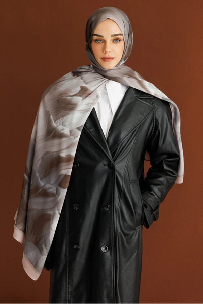 Mooncorn Σάλι Ramie με σχέδιο βιζόν Fleur