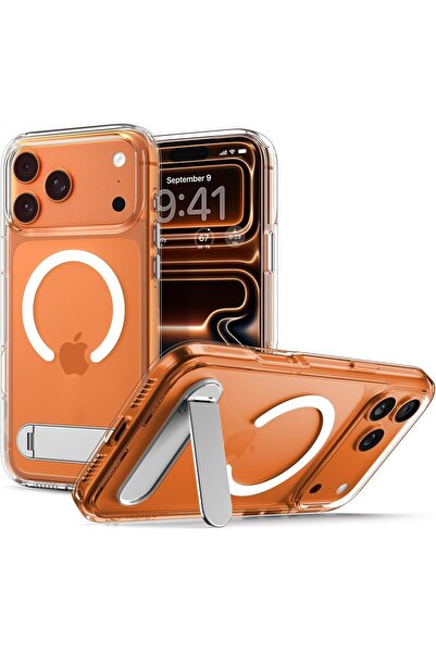 Spigen Ultra Hybrid S MagFit iPhone 17 Pro MAX case with Kickstand MagSafe compatible Clear White