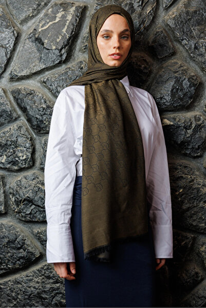 Mooncorn Oil Green Wool Silk Shawl