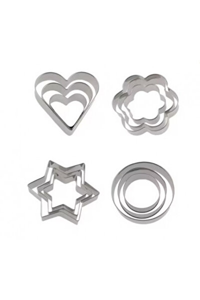 adhoreca Комплект от 12 формички за бисквитки от неръждаема стомана (за тесто)