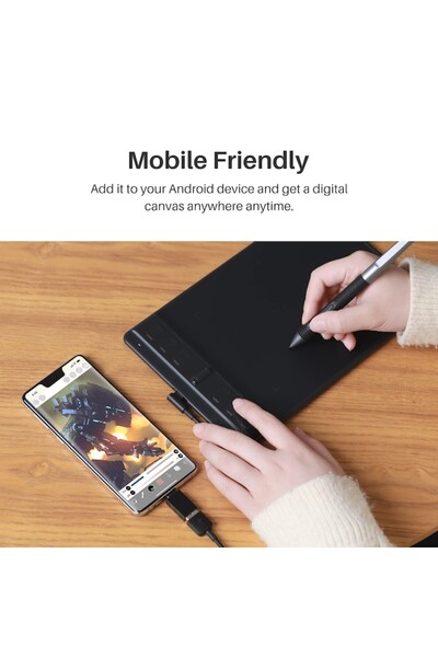 Huion Inspiroy 2 Small graphics tablet with scroll wheel, 6 customizable buttons, 6x4 inch, black