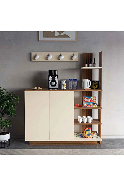 Stylish Home Table set with brown and beige TV stand - SH06