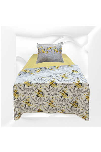 GÜLLÜCE HOME غطاء لحاف من القطن بنسبة 100% (160×225 سم) مع ملاءة مرنة 100×200...