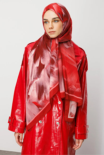 Mooncorn Σάλι ραμί με μοτίβο μπορντό φλέρ