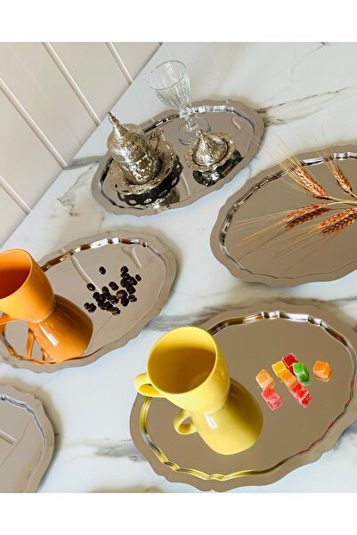 Melinda Lunea 6-Piece Oval Wavy Presentation Serving Tray (20X25Cm)