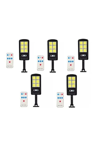BZRSH Set de 5 lămpi solare 96 LED-uri COB 50W, 3 moduri de iluminare, teleco...
