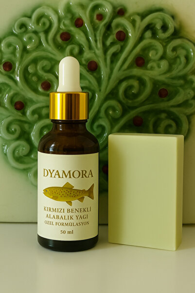 Dyamora Natural Cosmetıcs Kırmızı Benekli Alabalık Yağı Özel Formülasyon + Gü...