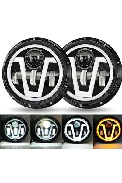 BZRSH Set de 2 faruri LED universale de 7 inch, fascicul dublu, lumină natura...