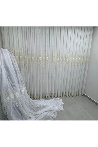 NİVEMESHOME Elisya 3812 Gold Shiny 1/2.5 Pleated Bamboo Tulle Curtain