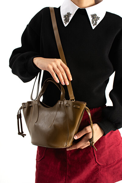 Çanta Trend *** Amora Model Dark Oil Green Women's Hand and Shoulder Bag