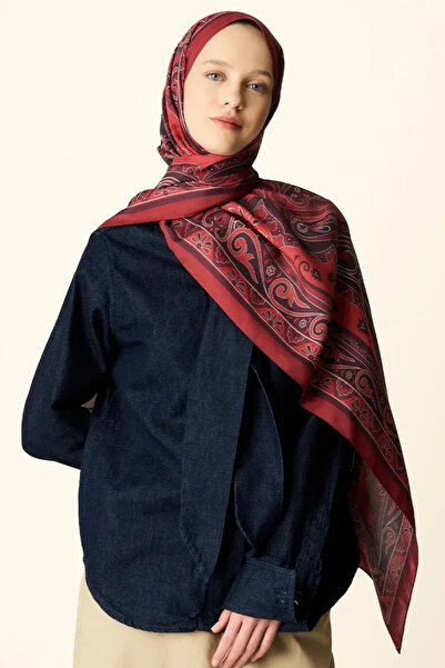 ED Scarf Bright Floş Viskon Şal - Bordo