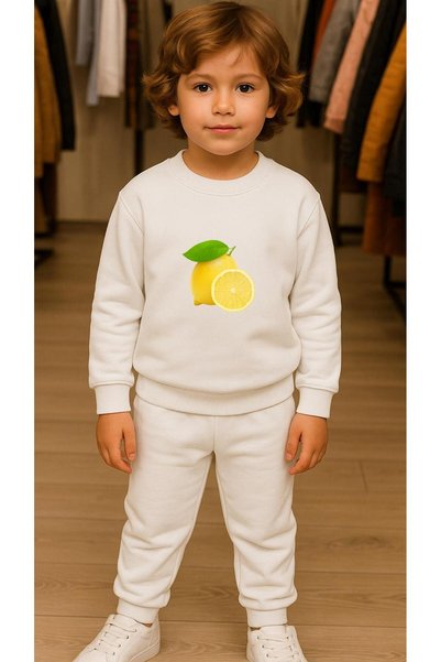 playwear Children's Suit Sweatshirt Lemon B Printed Girls Boys Crew Neck3 4-5...
