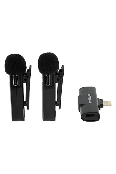 Patona Set de 2 microfoane lavalieră wireless premium pentru iPhone și iPad