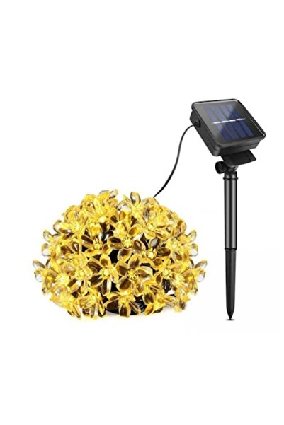 BZRSH Ghirlandă luminoasă de grădină cu energie solară, 50 LED-uri, flori de ...