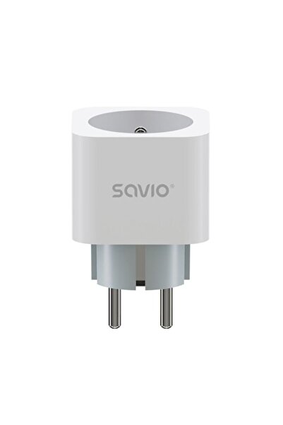 Savio AS-01 Smart Plug, Wi-Fi, Energy Monitoring, Voice Control, White
