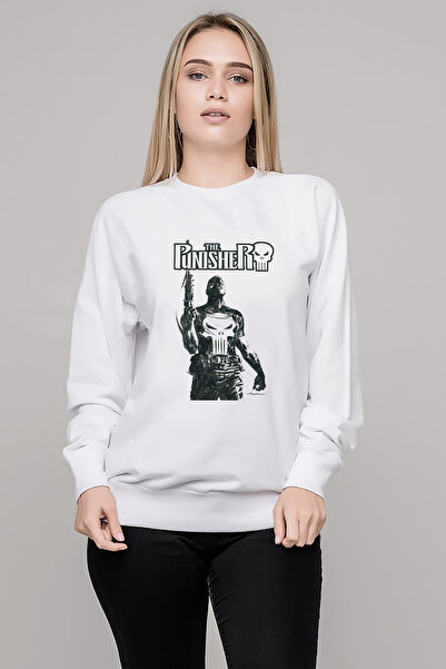 QIVI سويت شيرت The Punisher Frank Castle Jon Bernthal مطبوع للسيدات باللون ال...