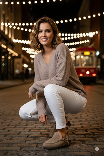 Manijero Premium Series Alba Mink Fur Genuine Leather Soft Footbed Closed Front Sandals Slippers