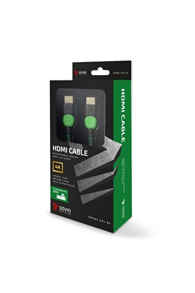 Savio GCL-06 HDMI 2.0 professional cable, nylon braided, green/black, 3m